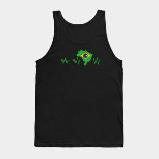 Brazil Heartbeat Flag Pulse Brazilian Tank Top